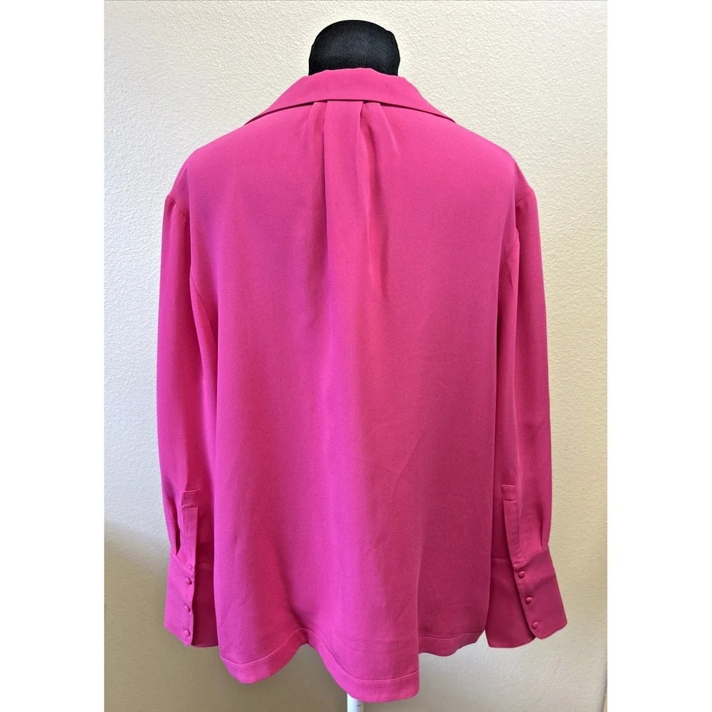 NWT Careste Cecile Silk Blazer Jacket Size 14 Pink Light Weight Classic Pockets